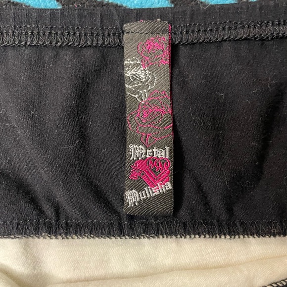 Y2k grunge goth rare 2000s Metal Mulisha Edgy Black and White Tube Top - Picture 3 of 5